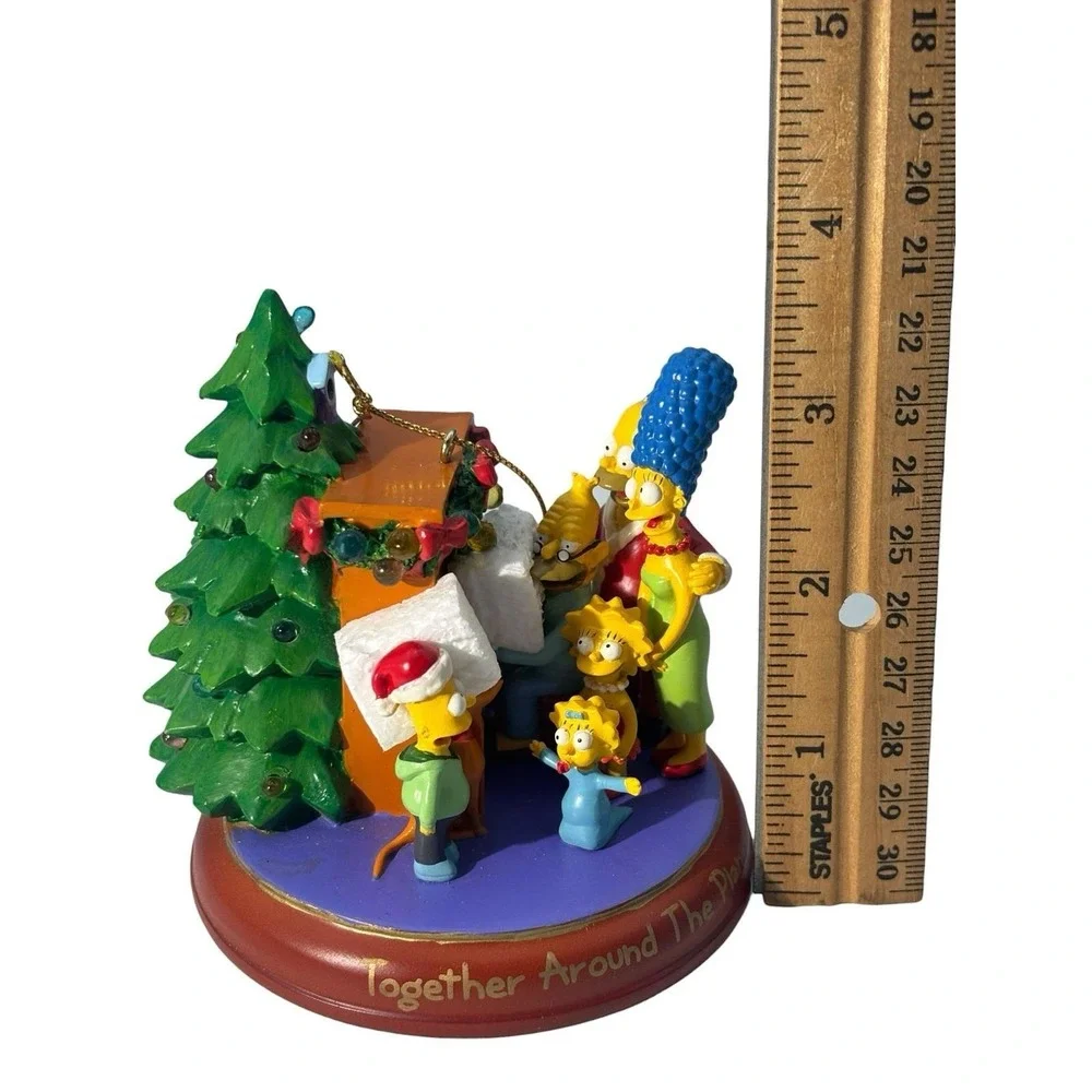 2005 Simpsons Bradford Christmas Ornament Illuminated Together Around The Piano